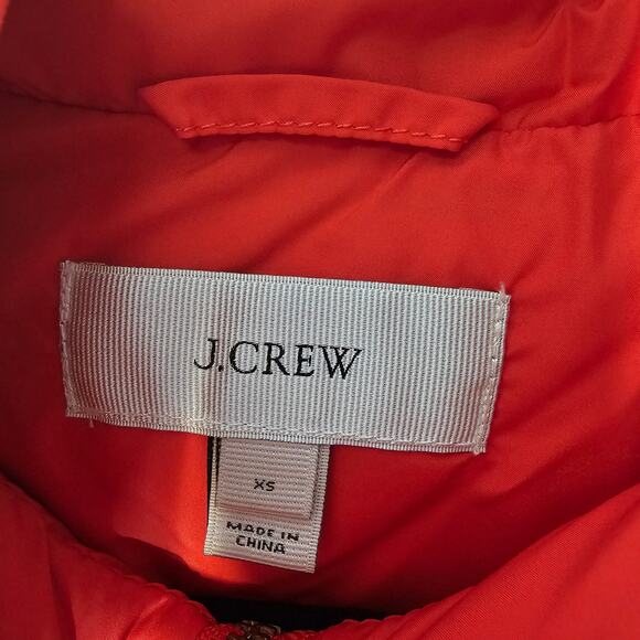J Crew Womens Down Puffer Quilted Jacket Vest Red Sz XSmall - Picture 5 of 6